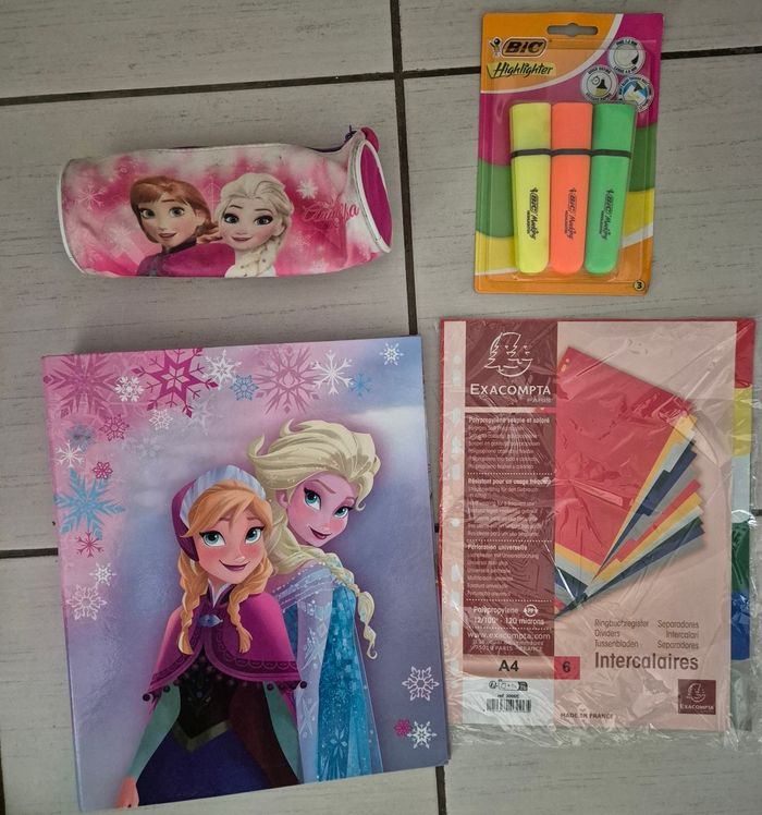 Fournitures scolaires reine des neiges lot