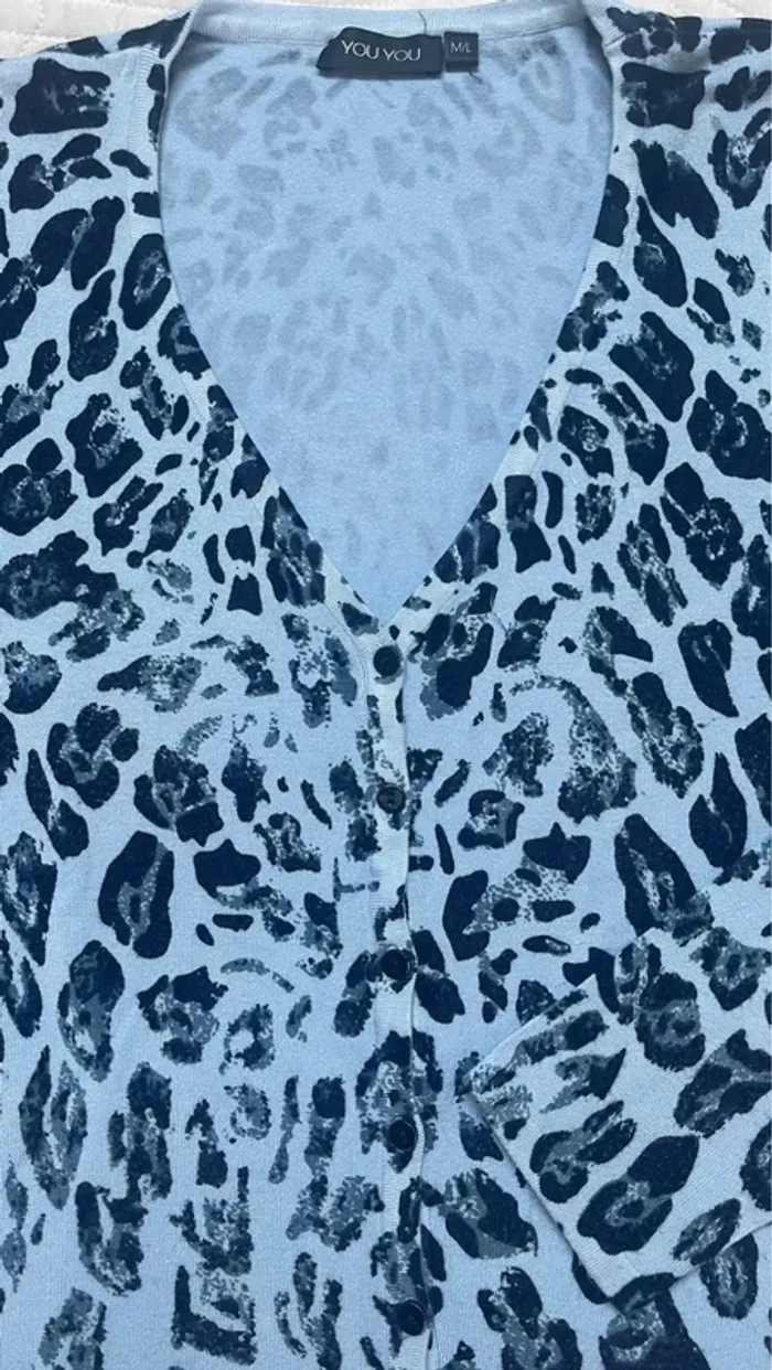 Gilet bleu ciel et bleu marine - photo numéro 3