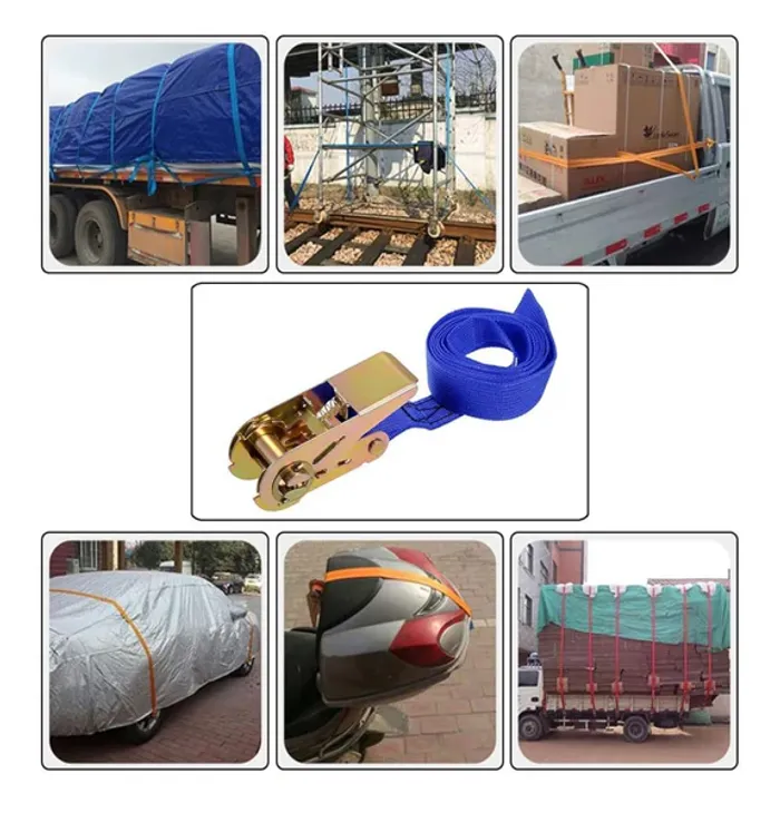 Sangle à cliquet 7 m x 2,5 cm – Charge jusqu’à 500 kg – Bleu Neuf - photo numéro 2