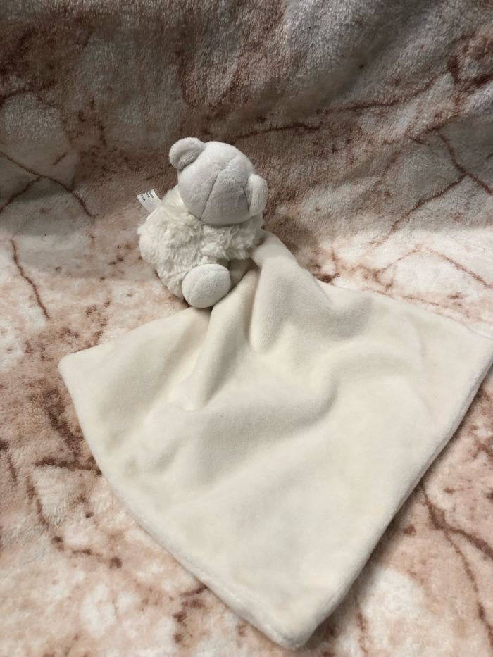 Doudou ours mouchoir blanc plume perle Kaloo - photo numéro 2