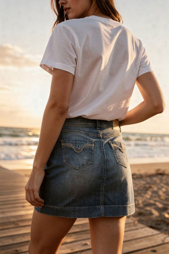 Jupe en Jean broderies personnalisation - photo numéro 5