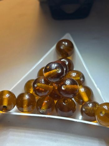 A363, fin de stock, 17 perles indiennes 11-12mm ambre