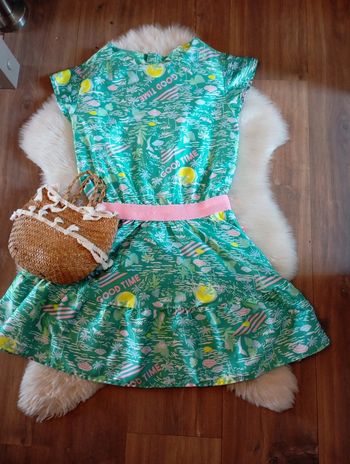 Billieblush 💖 robe chic satinée verte 12 ans
