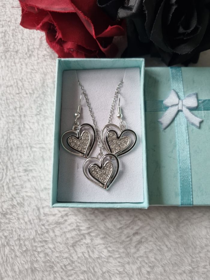 Ensemble bijoux pendentif argenté - photo numéro 2