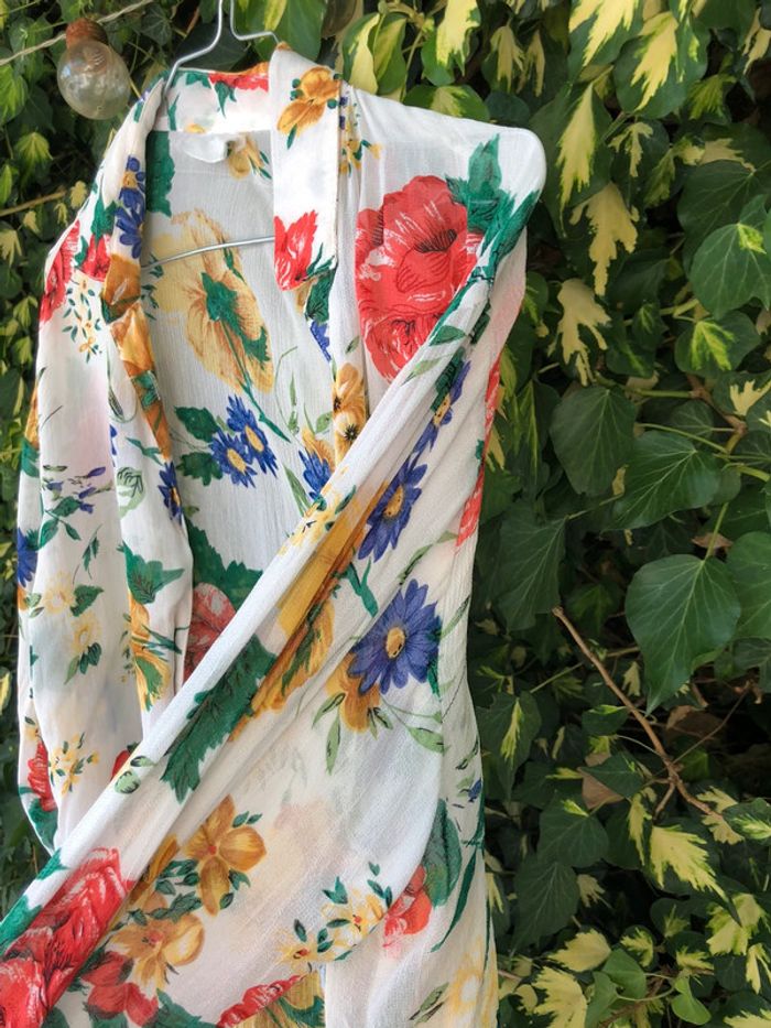 Chemisier fluide et léger à fleurs vintage - photo numéro 6