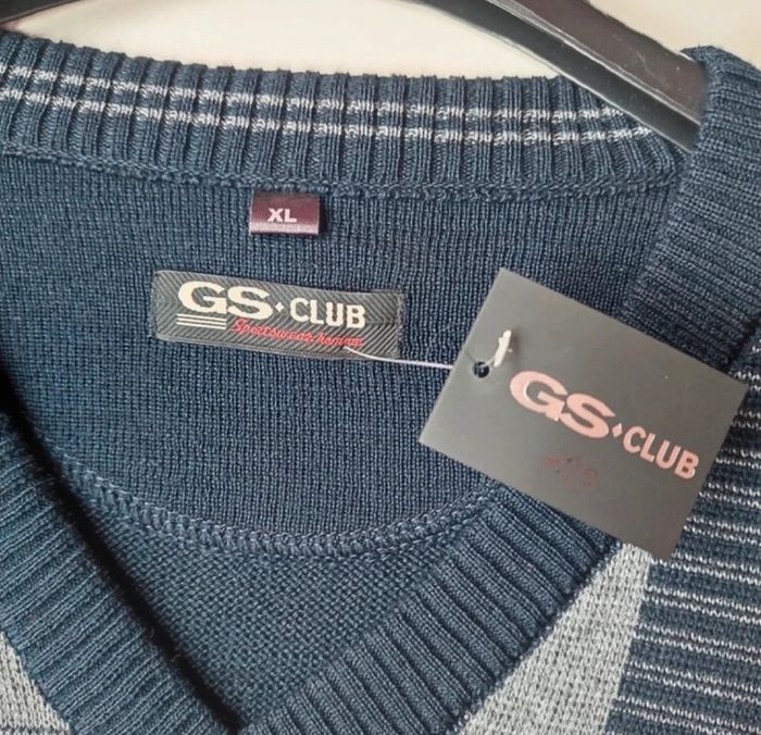 Pull col V pour homme taille XL, GS Club - photo numéro 4
