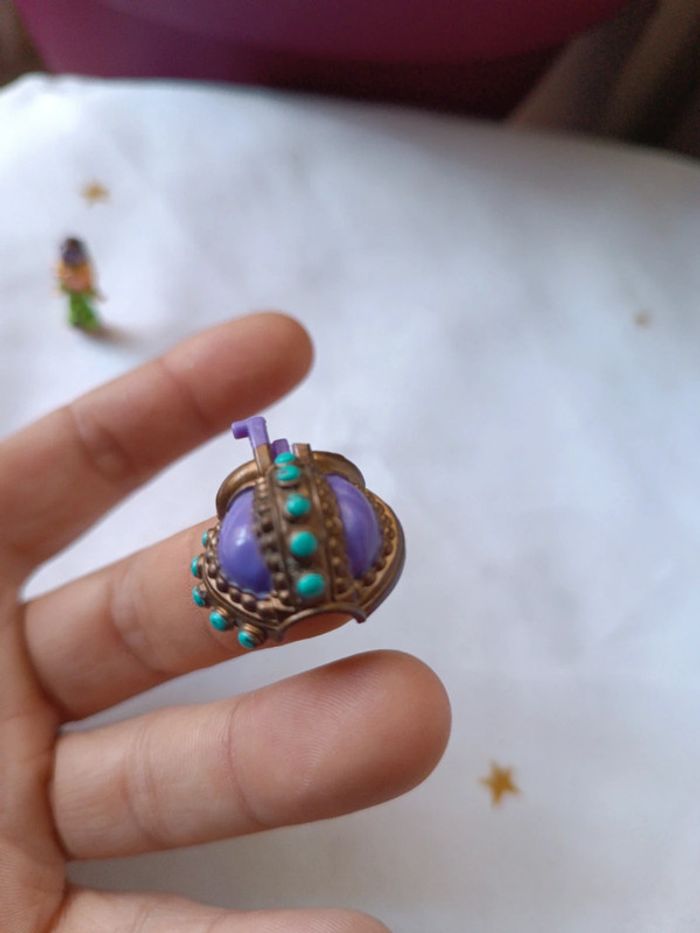 Figurine bague ring crown keepsake bluebird doll miniature micro mini small Polly pocket couronne - photo numéro 9