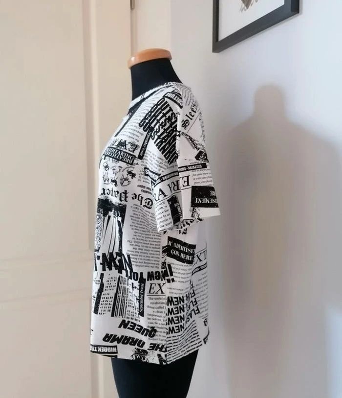 Tee-shirt col asymétrique original Zara S - photo numéro 4