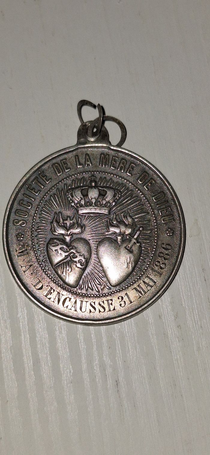 Médaille ancienne religion ,marie,M.A D'encausse 1886 - photo numéro 2