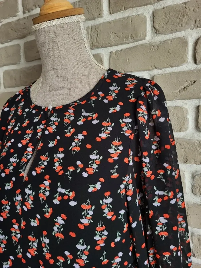 Robe fluide à volants et motifs fleuris Edited - Neuve - photo numéro 9