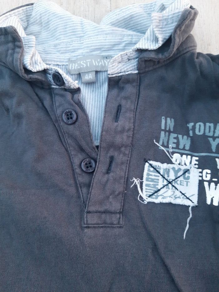 T shirts garçon avec fausse chemise - photo numéro 2