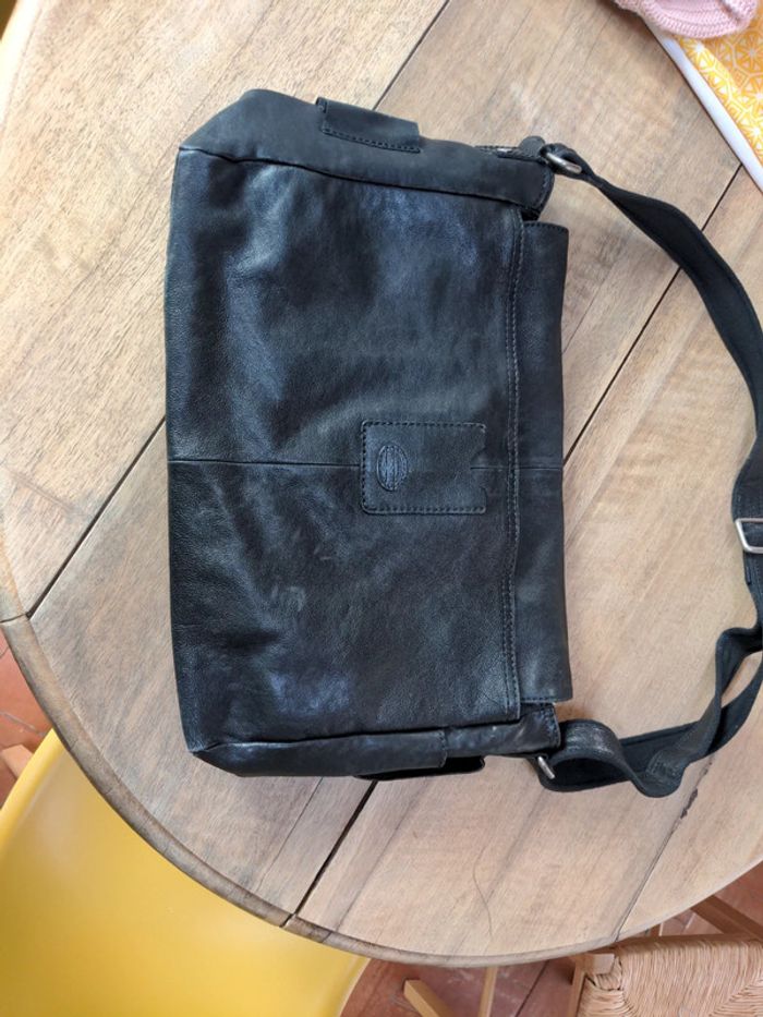 Besace Cartable Homme cuir noir Fossil 42x30x10 - photo numéro 13