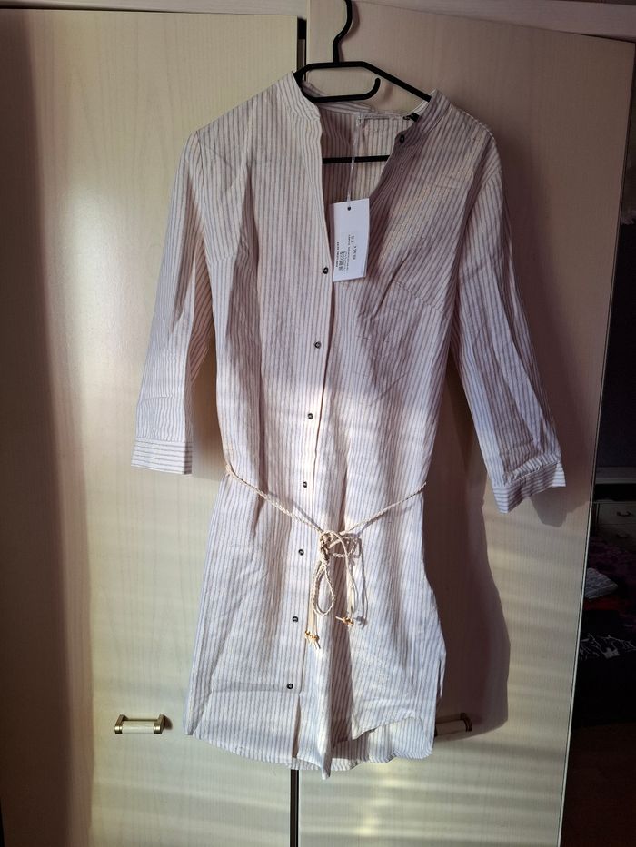 Robe chemise rayée