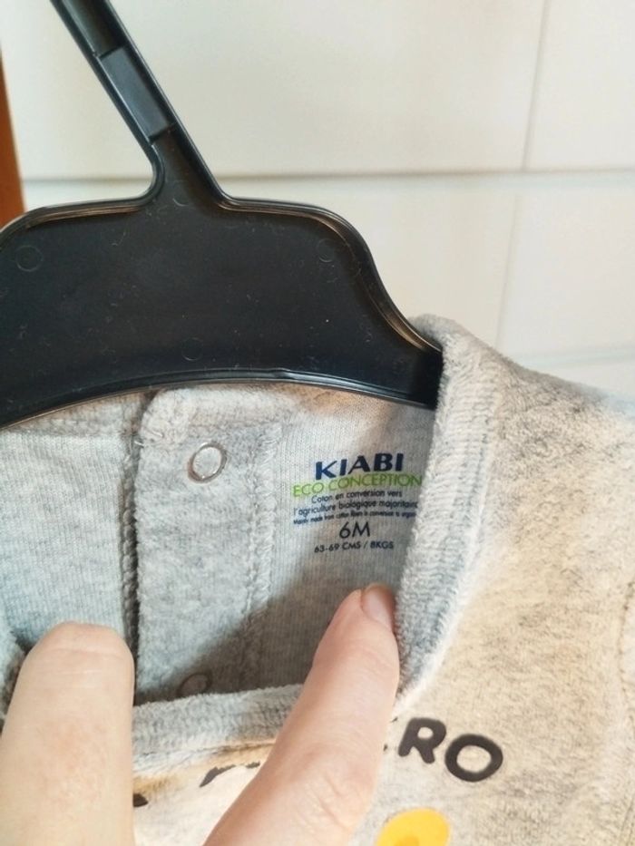 Lot de 3 pyjamas velours 1 pièce bébé garçon taille 6 mois - photo numéro 4