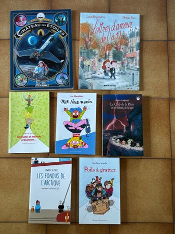 lot de 7 livres (2 BD et 5 livres) École des Max