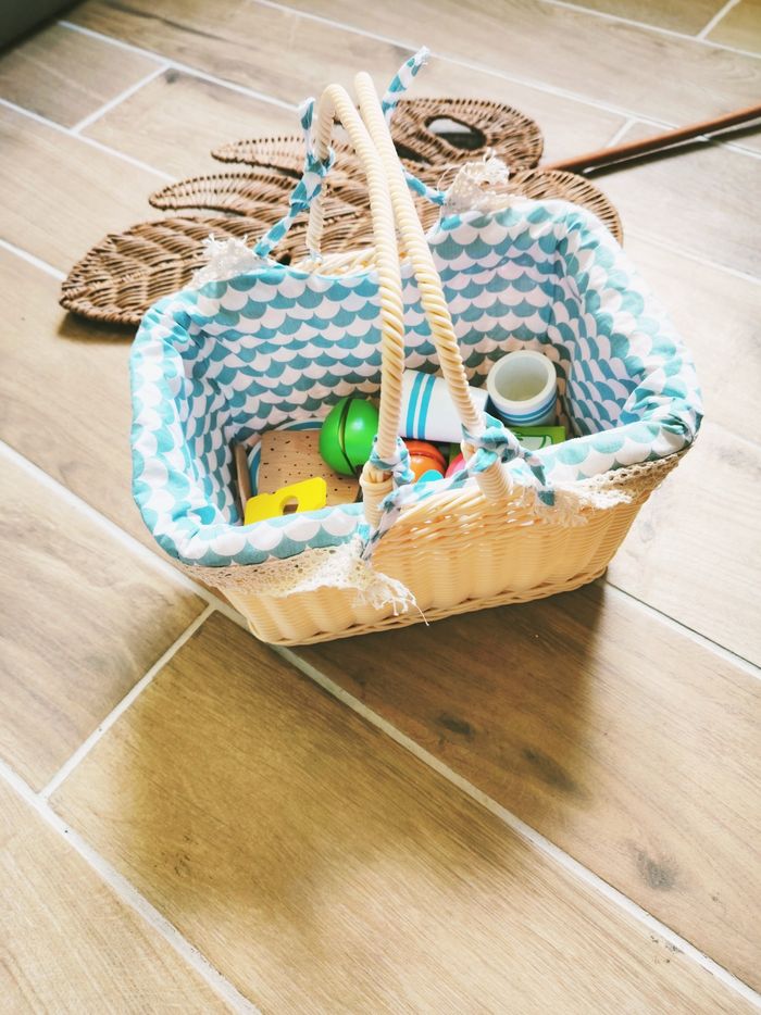 🧺Dinette panier pique nique avec vaisselles et divers aliments en bois L'atelier du bois - photo numéro 5