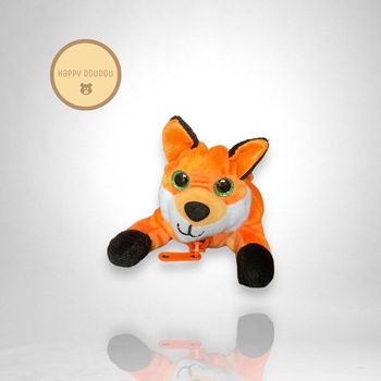 peluche réversible renard orange yeux verts A646