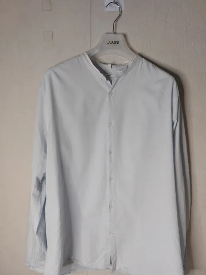 Chemise bleu ciel, col mao "Jules"