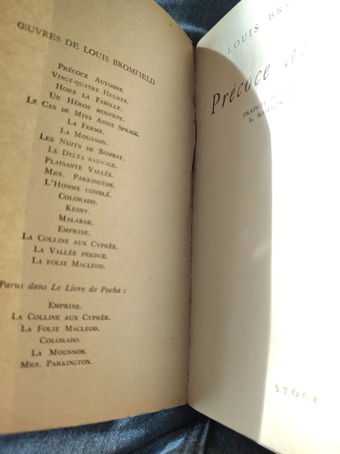 Livre "Précoce Automne" - Louis Bromfield - photo numéro 4