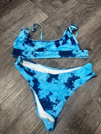 Maillot de bain femme taille L bleu ciel et marine