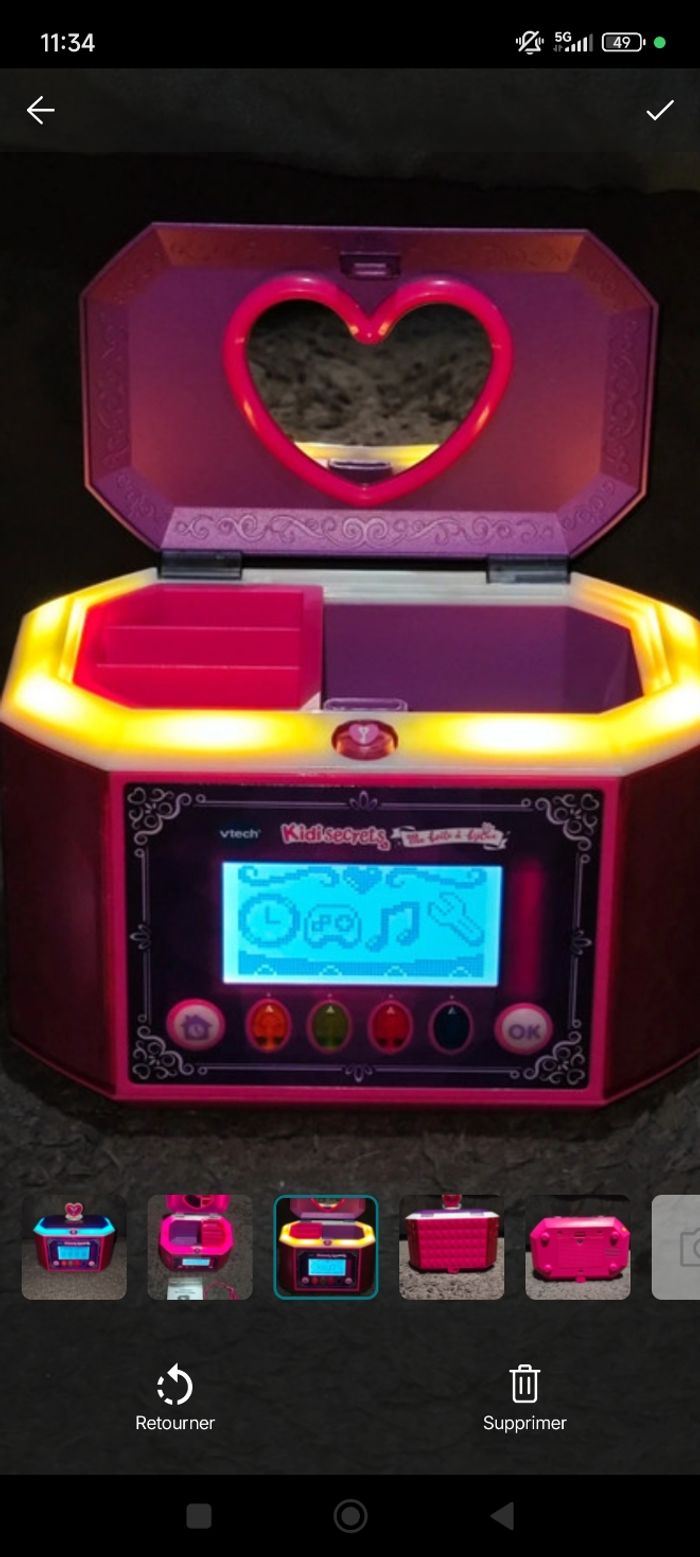 VTech - KidiSecrets, Ma Boîte à Bijoux Rose, Coffre-Fort - photo numéro 3