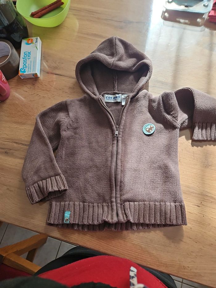 Gilet à capuche 86 cm garçon