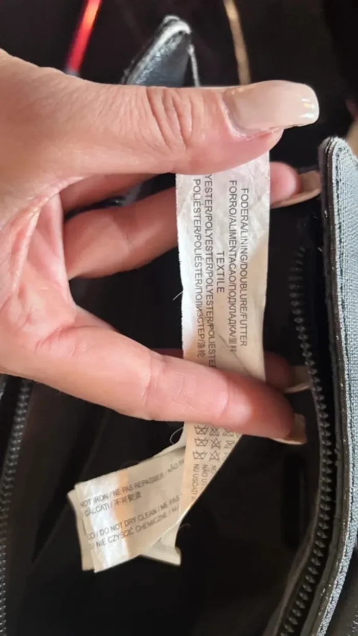 👜 sac à main gris chaîne argenté simili cuir grainé - photo numéro 7