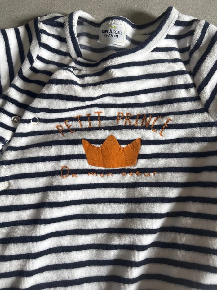 Pyjama rayé petit prince de mon cœur - photo numéro 2