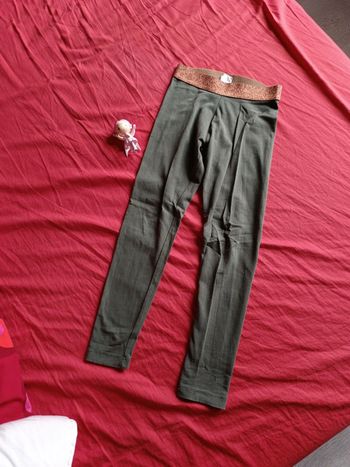 Legging kaki élastique pailleté