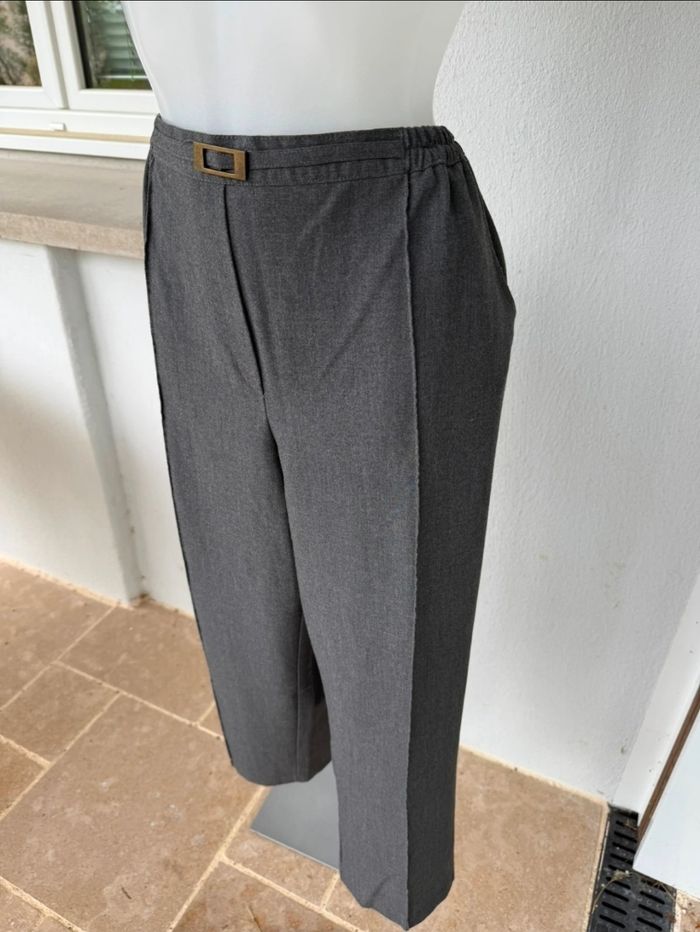 Pantalon gris élastique, Bleu Bonheur - photo numéro 3