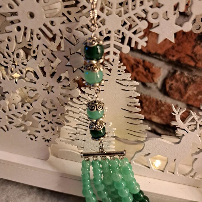 Collier chic multi rang vert - photo numéro 3