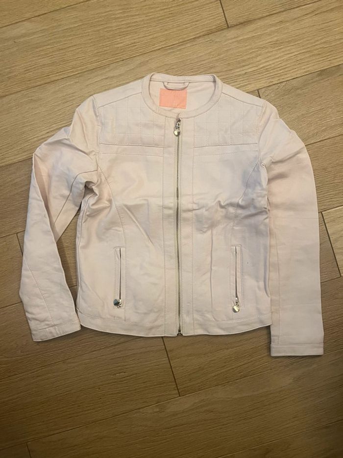 Vends veste rose pale similicuir cool club taille 128cm / 8ans en très bon état