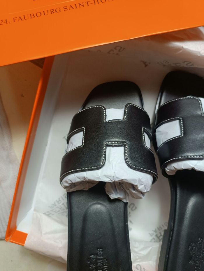Sandales Hermes Oran noir taille 37 - photo numéro 4