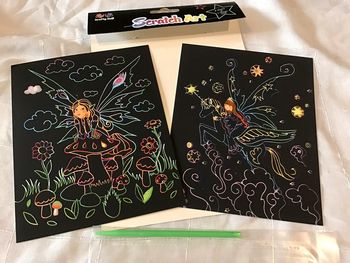 2 scratch Art a gratter 2 dessins a découvrir avec Stylet de grattage