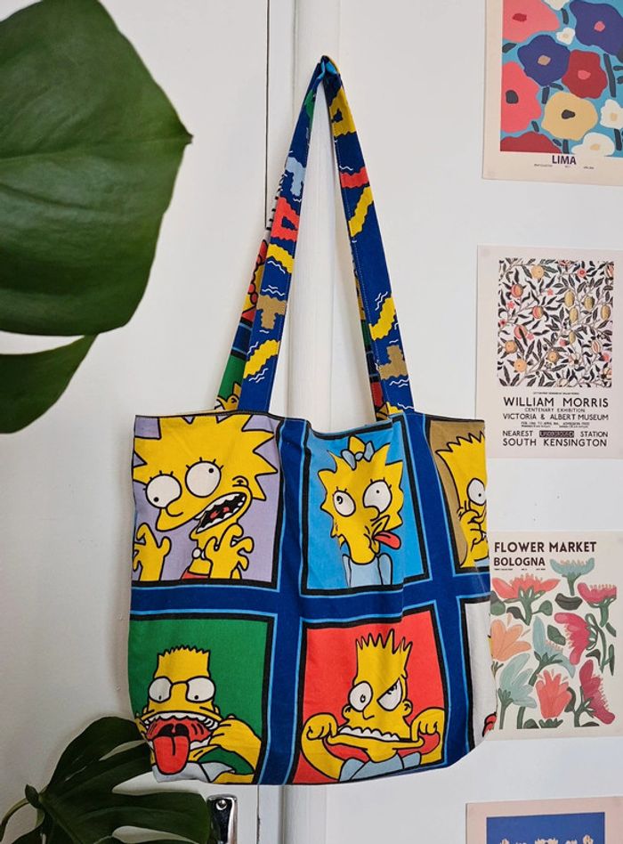 Tote bag grimaces Simpson upcyclé