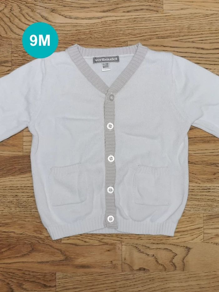 Gilet blanc/beige Verbaudet 9 mois
