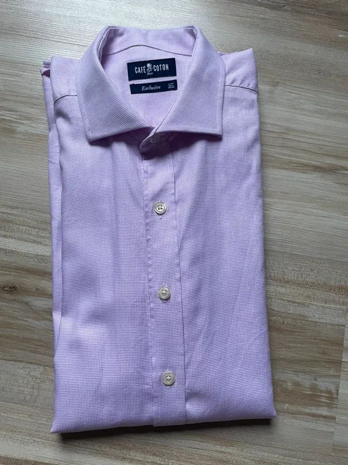 Chemise café coton 40