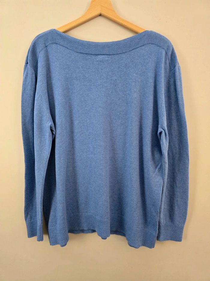 Pull col bateau L.L.Bean bleu pastel en maille douce femme taille XL - photo numéro 6