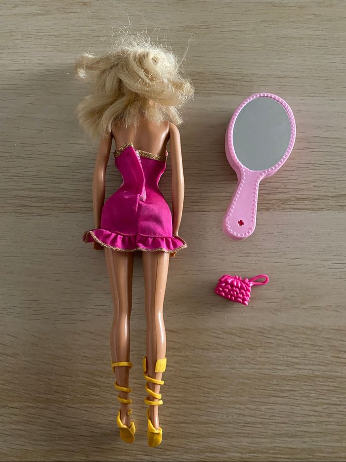 Poupee Barbie Mattel blonde robe rose 1999 2005 accessoires - photo numéro 8