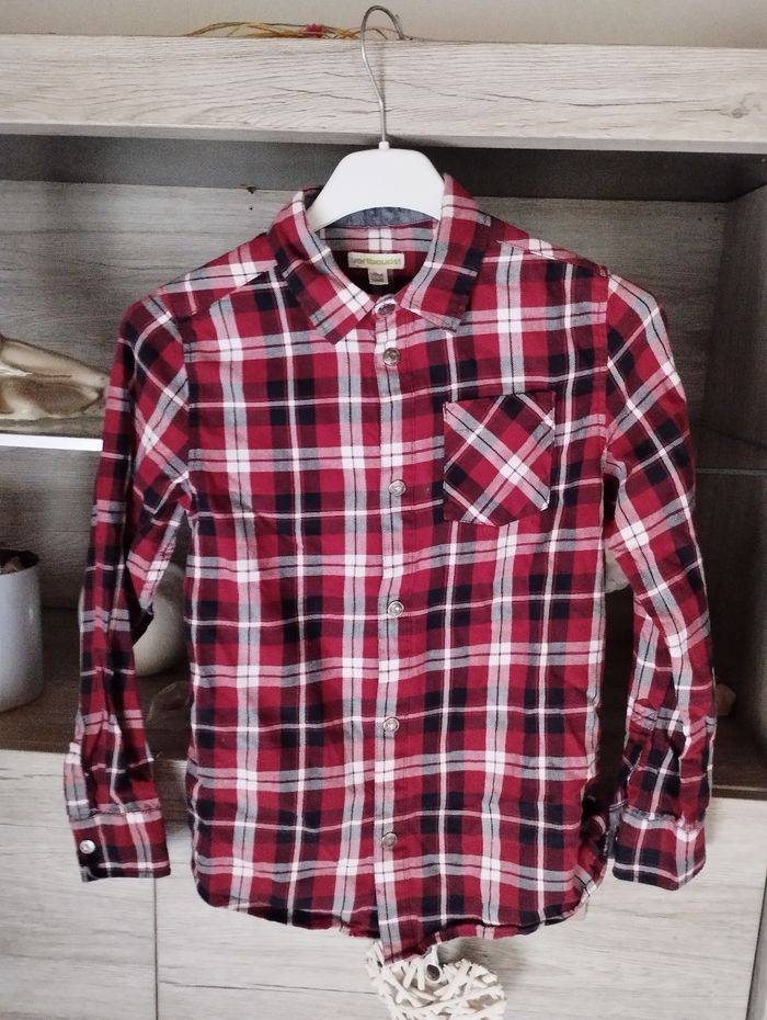 Chemise à carreaux rouge en excellent état Vert baudet