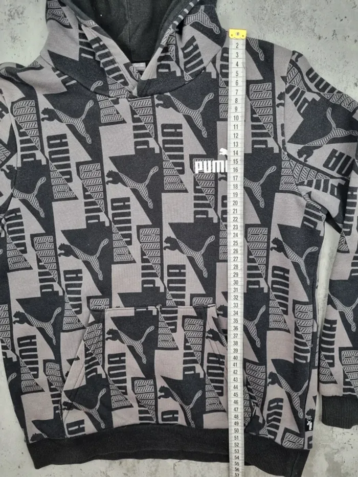 Sweat à capuche Puma gris – Taille 12 ans Garçon (mesures en photos) - photo numéro 7