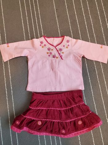 Ensemble chemise et jupe 0-3 mois