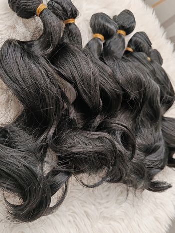 6 extensions de cheveux noir pour tissage