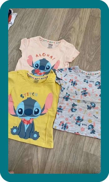 Lot de 3 t-shirts manches courtes stitch