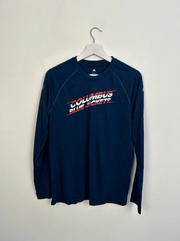 T-shirt Manches Longues Homme Adidas Marine | Taille XL | Très Bon État | Légère Trace | #TM59