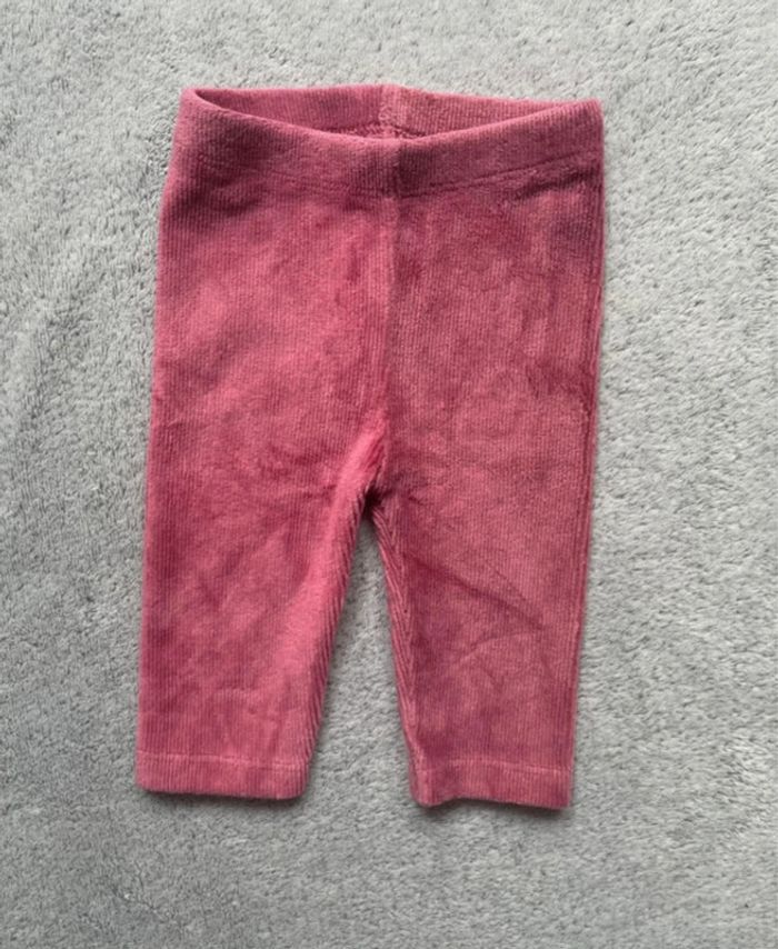 Legging velours côtelé fille, 3 mois
