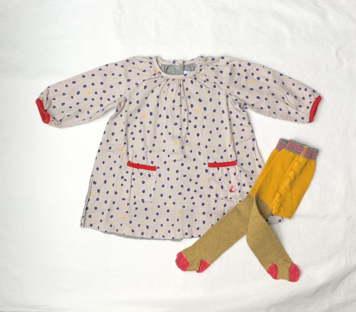 Lot Petit Bateau : robe + collants 6 mois