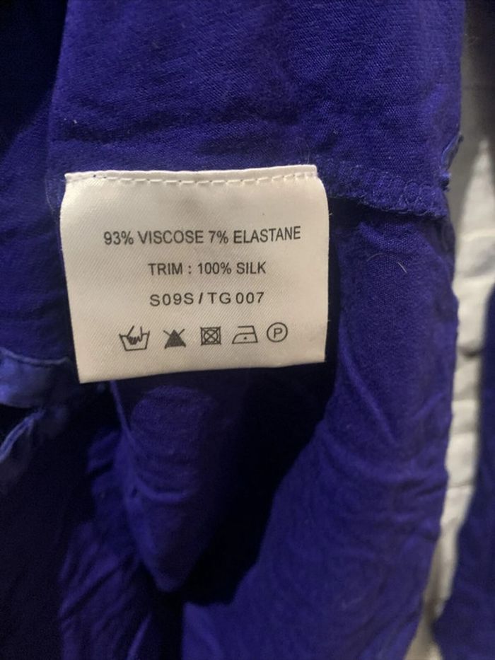 Haut manches longues bleu Soie Karen Millen T6 UK TS - photo numéro 6