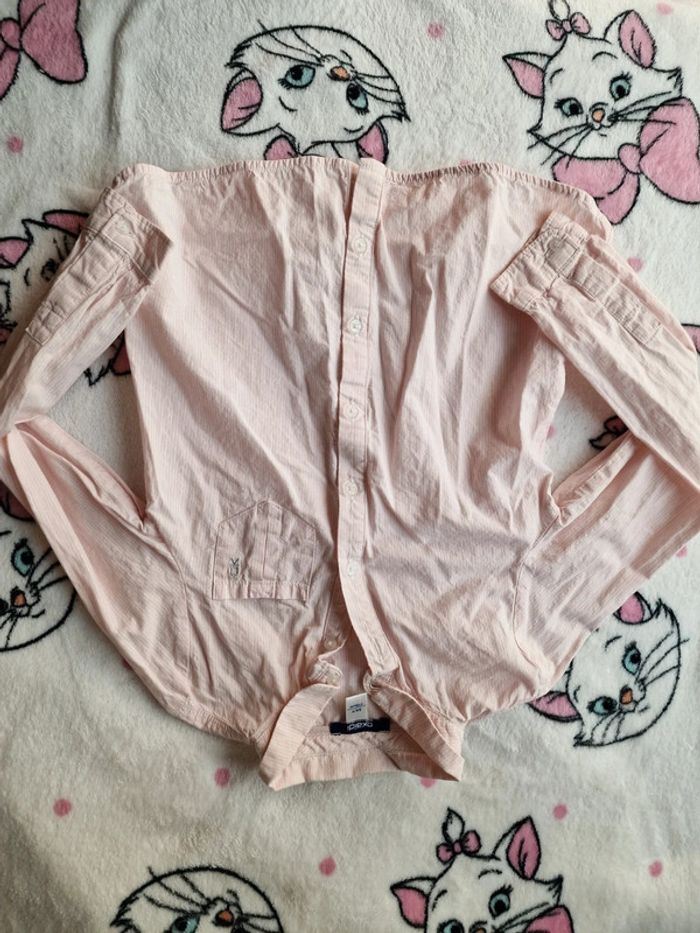 Chemise rayure rose manche longue okaidi