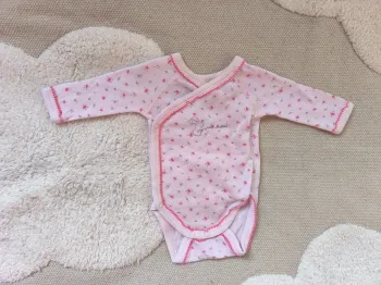 Body Petit Bateau Taille naissance (50 cm) Rose à petites fleurs